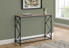 44" Rectangular TaupewithBlack Metal Hall Console Accent Table