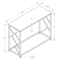 44" Rectangular TaupewithBlack Metal Hall Console Accent Table