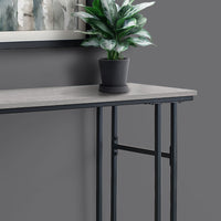 48" Rectangular GreywithBlack Metal Hall Console Accent Table
