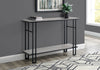 48" Rectangular GreywithBlack Metal Hall Console Accent Table