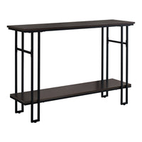 48" Rectangular GreywithBlack Metal Hall Console Accent Table