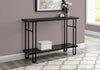 48" Rectangular GreywithBlack Metal Hall Console Accent Table