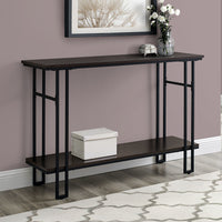 48" Rectangular GreywithBlack Metal Hall Console Accent Table