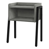 23" Rectangular Grey and Black Metal Accent Table