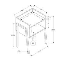 23" Rectangular Grey and Black Metal Accent Table