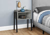 23" Rectangular Grey and Black Metal Accent Table