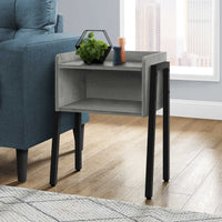 23" Rectangular Grey and Black Metal Accent Table