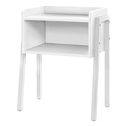 23" Rectangular White Accent Table with White Metal Legs