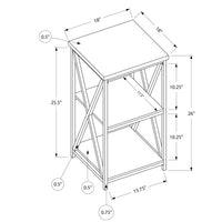 26" Rectangular White White Metal Accent Table