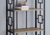 62" 4 Tier Bookcase Dark TaupewithBlack Metal Etagere