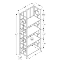 62" 4 Tier Bookcase Dark TaupewithBlack Metal Etagere