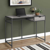 42" Grey and Dark Grey Metal Computer Desk