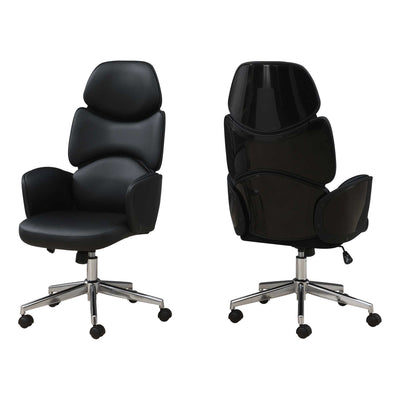 Black Leather Look High Back Executive Office Chair