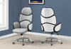 Grey Leather Look High Back Executive Office Chair