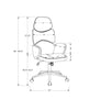 Grey Leather Look High Back Executive Office Chair