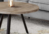 Round Taupe Reclaimed Wood with Black Metal Coffee Table