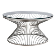 Round Stainless Steel with Tempered Glass Coffee Table