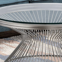 Round Stainless Steel with Tempered Glass Coffee Table