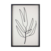 Hand-Painted Leaf Wall Art with Matte Black Finish