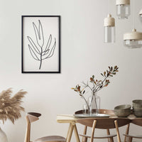 Hand-Painted Leaf Wall Art with Matte Black Finish