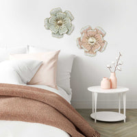 Flower Metal Wall Decor with Distressed Brush Finish