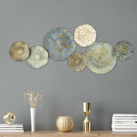 Plates Wall Decor With Golden Metallic Rays