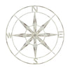 Nautical Compass Metal Wall Decor with Distressed White Finish