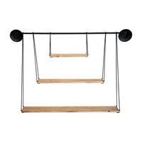 3 Tier Nested Black Metal and Wood Shelf