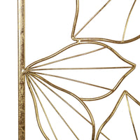 Floral Metal Wall Decor with Golden Finish