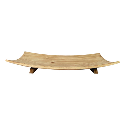 Asain Inspired Natural Wood Curved Tray