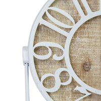 9" Round Semi-Glossy White Finish Desk Clock