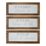 Blue on White Set of 3 Framed Humor Wall Art