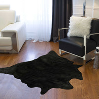 Faux Cowhide Rug 4 x 5 - Black