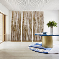 Single Panel Room Divider with Bamboo Branches Design