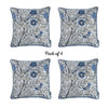 Set of 4 17" Jacquard Leaf Throw Pillow Cover in Blue