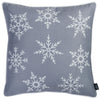 Set of 4 18" Christmas Snowflakes Throw Pillow Cover in Gray