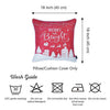 Set of 4 18" Christmas Merry Bright Throw Pillow Cover in Multicolor