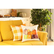Set of 4 18" Fall Season Pumpkin Throw Pillow Cover in Multicolor