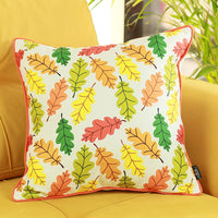 Set of 2 18" Autumn Leaves Throw Pillow Cover in Multicolor