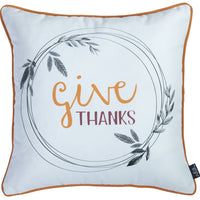 Set of 2 18" Thanksgiving Pie Throw Pillow Cover in Multicolor