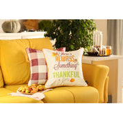 Set of 2 18" Fall Thanksgiving Gingham Throw Pillow Cover
