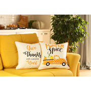 Set of 2 18" Thanksgiving Pumpkin Spice Throw Pillow Cover in Multicolor