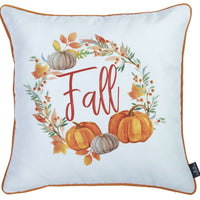 Set of 2 18" Fall Thanksgiving Pumpkin Throw Pillow Cover