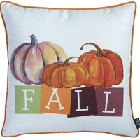 Set of 2 18" Fall Season Pumpkin Gingham Throw Pillow Cover