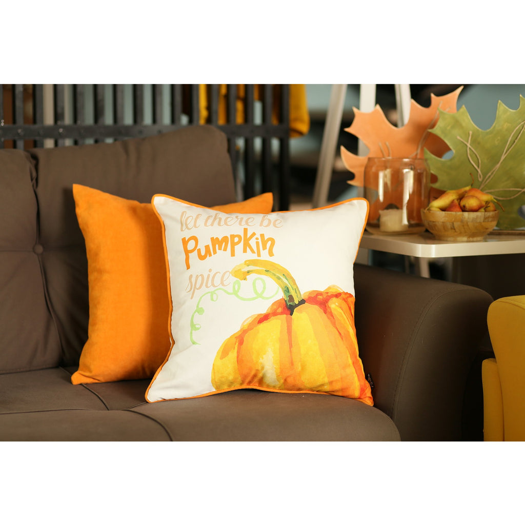 Set of 2 18" Fall Season Pumpkin Pie Throw Pillow Cover in Multicolor