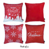 Set of 4 18" Merry Christmas Throw Pillow Cover in Multicolor