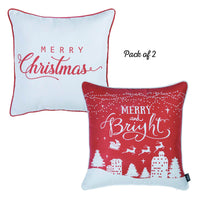 Set of 2 18" Merry Christmas Throw Pillow Cover