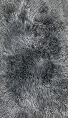 2' x 3' Gray New Zealand Natural Shearling Sheepskin Rug