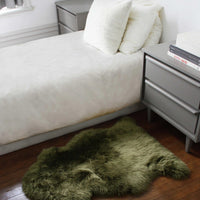 Khaki New Zealand Natural Shearling Sheepskin Rug