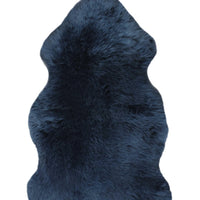 2' x 3' Navy New Zealand Natural Shearling Sheepskin Rug